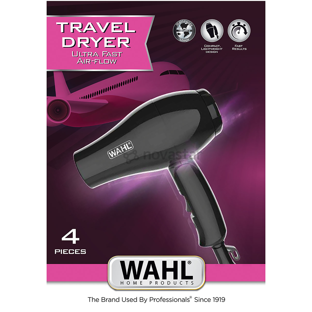 Wahl, 1000 Вт, черный - Дорожный фен