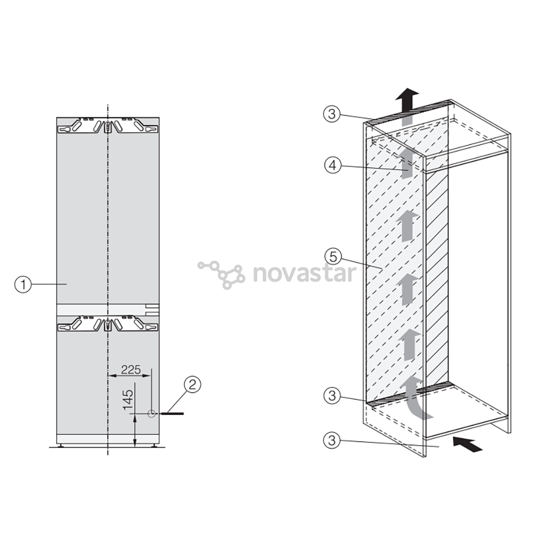 Miele NoFrost, 244 л, высота 177 см - Интегрируемый холодильник