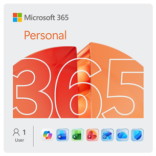 Microsoft 365 Personal, подписка на 12 месяцев, 1 пользователь / 5 устройств, 1 ТБ OneDrive, ENG - Программное обеспечение EP2-32410