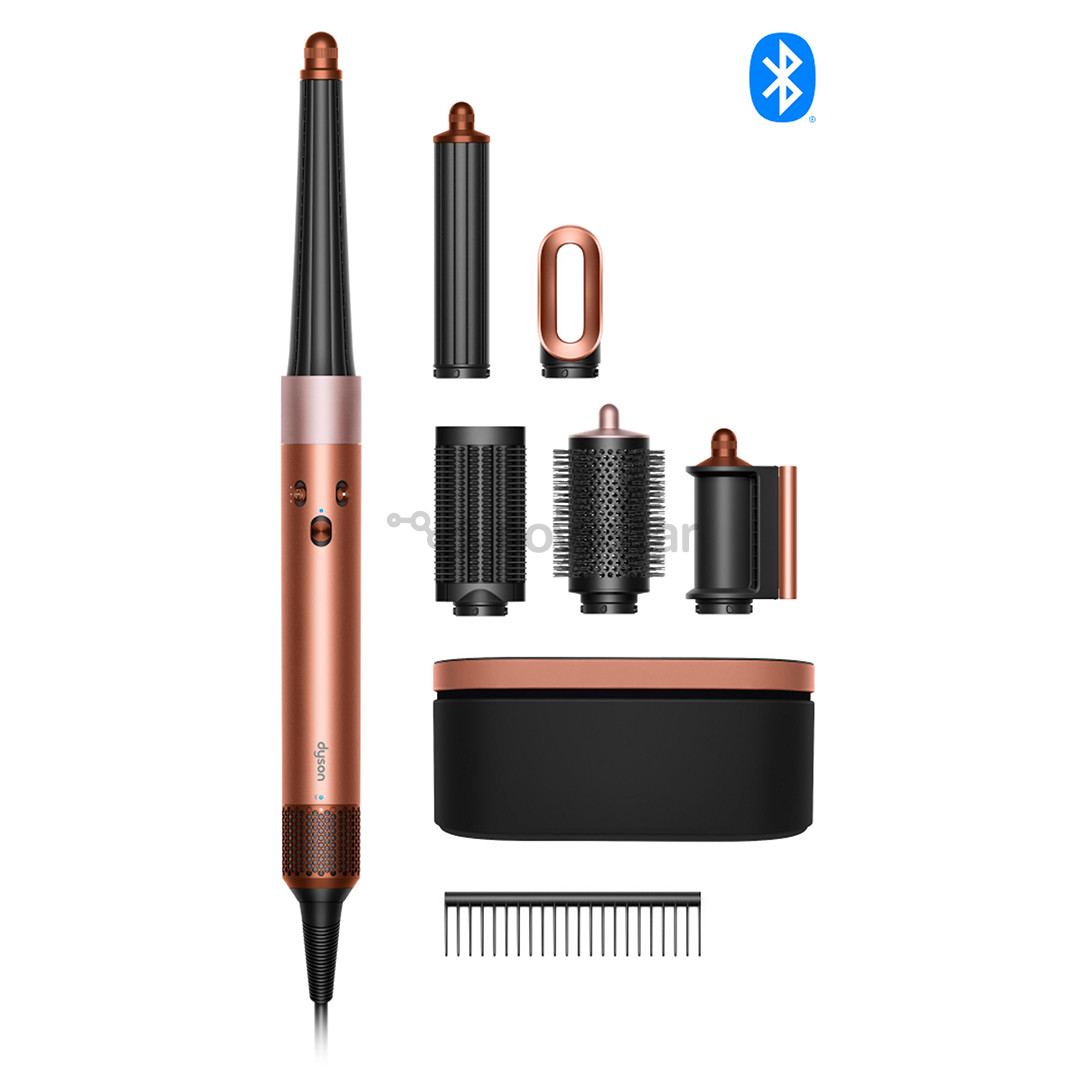 Dyson Airwrap i.d.™, Bluetooth®, 1300 W, Straight+Wavy, Amber silk, vario spalvos/rožinis - Plaukų formavimo šukos