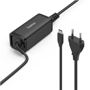 Hama, USB-C, 5-20 V, 65 W, juodas - Nešiojamojo kompiuterio įkroviklis 00200023