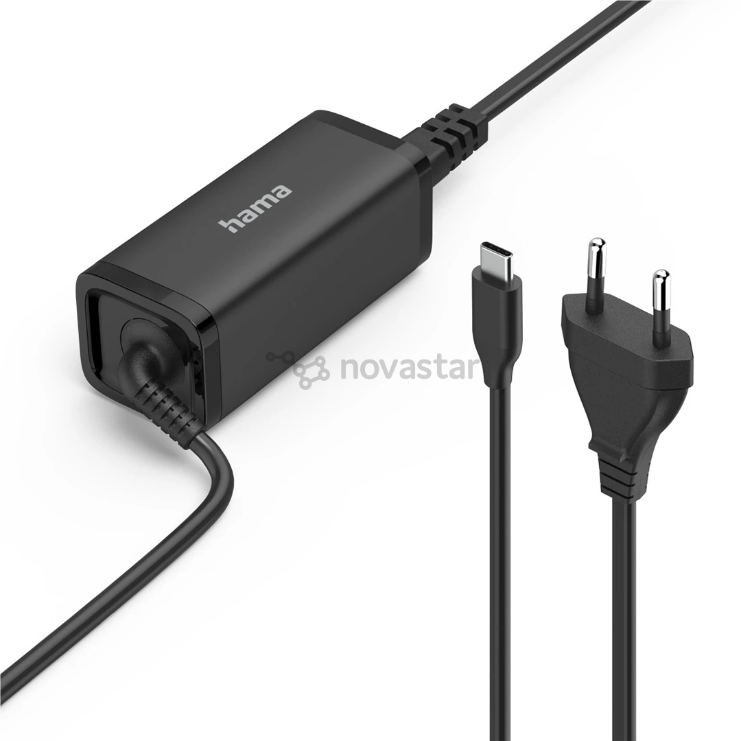 Hama, USB-C, 5-20 V, 65 W, juodas - Nešiojamojo kompiuterio įkroviklis