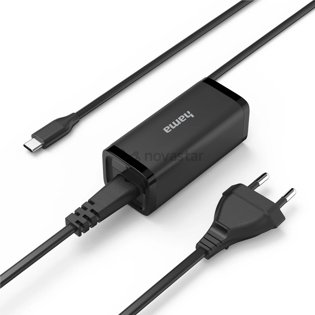 Hama, USB-C, 5-20 V, 65 W, juodas - Nešiojamojo kompiuterio įkroviklis