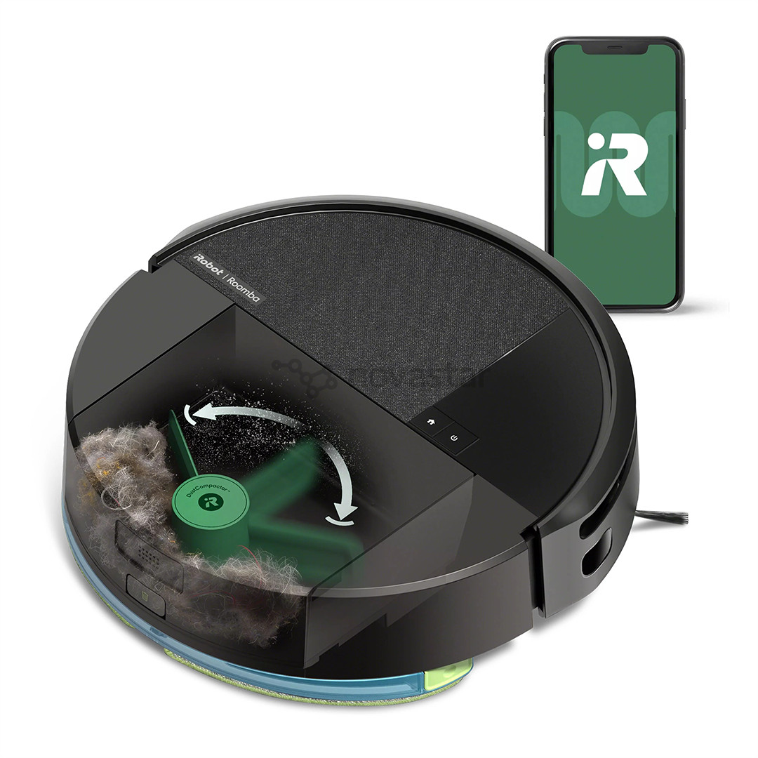 iRobot Roomba 205 DustCompactor Combo, wet & dry, juodas - Dulkių siurblys robotas