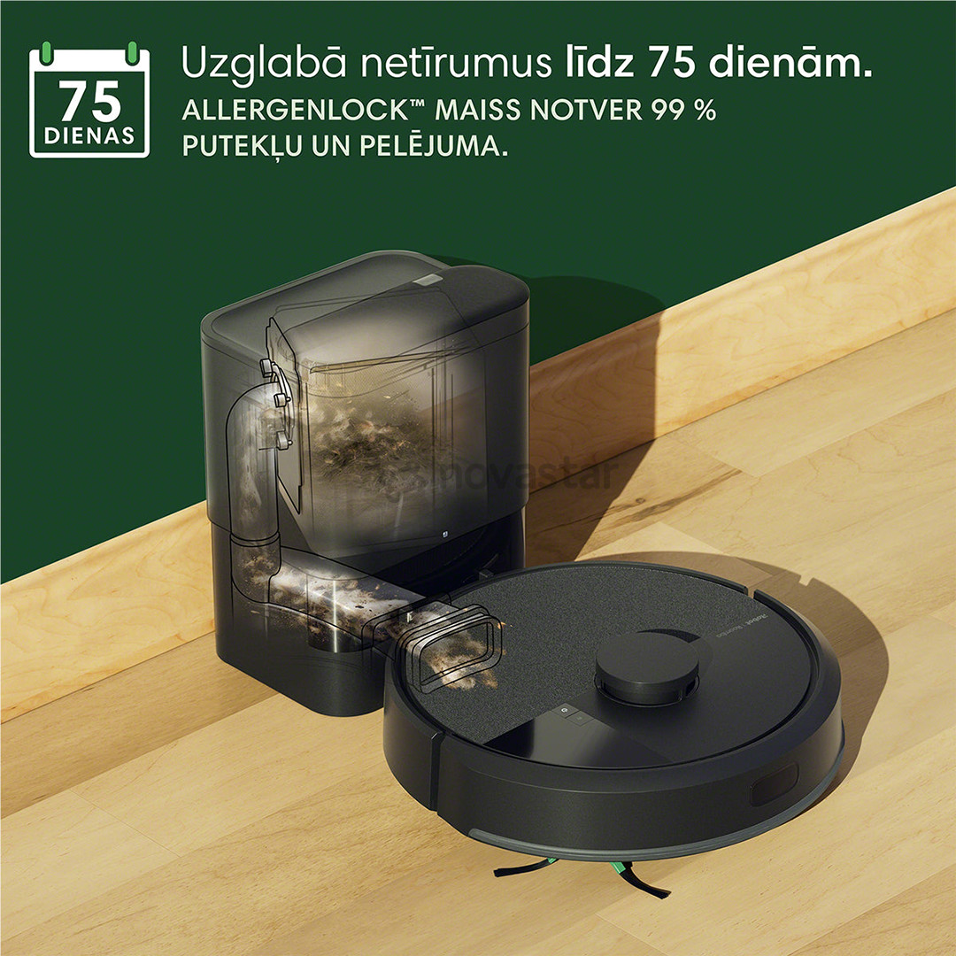 iRobot Roomba® 105 Combo+, Wet & Dry, juodas - Dulkių siurblys robotas