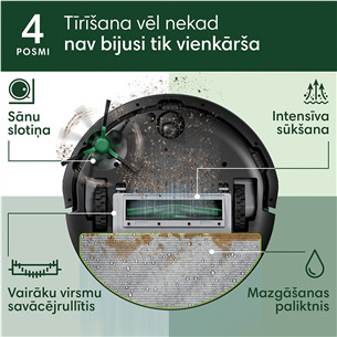 iRobot Roomba® 105 Combo+, Wet & Dry, juodas - Dulkių siurblys robotas
