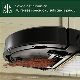 iRobot Roomba® 105 Combo+, Wet & Dry, juodas - Dulkių siurblys robotas