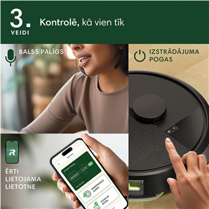 iRobot Roomba® 105 Combo+, Wet & Dry, juodas - Dulkių siurblys robotas