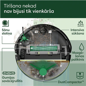 iRobot Roomba 205 DustCompactor Combo, wet & dry, juodas - Dulkių siurblys robotas