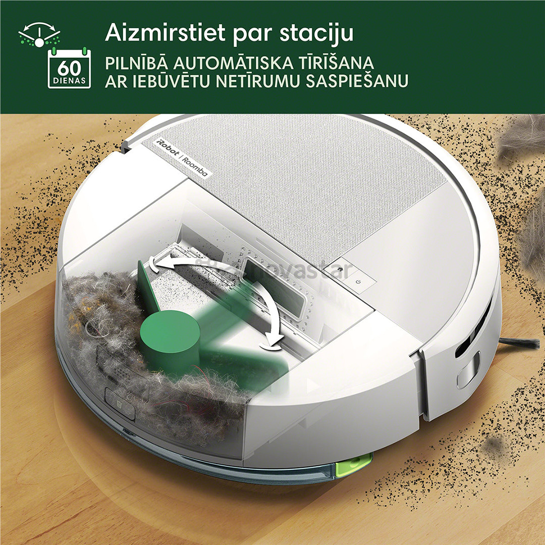 iRobot Roomba 205 DustCompactor Combo, wet & dry, baltas - Dulkių siurblys robotas