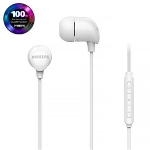 Ausinės Philips TAE2146, USB-C, baltos TAE2146WT/00