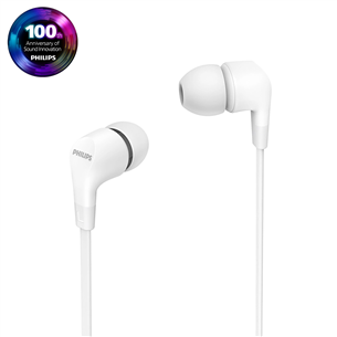 Philips TAE1105WT, 3,5 мм, белый - Проводные внутриканальные наушники