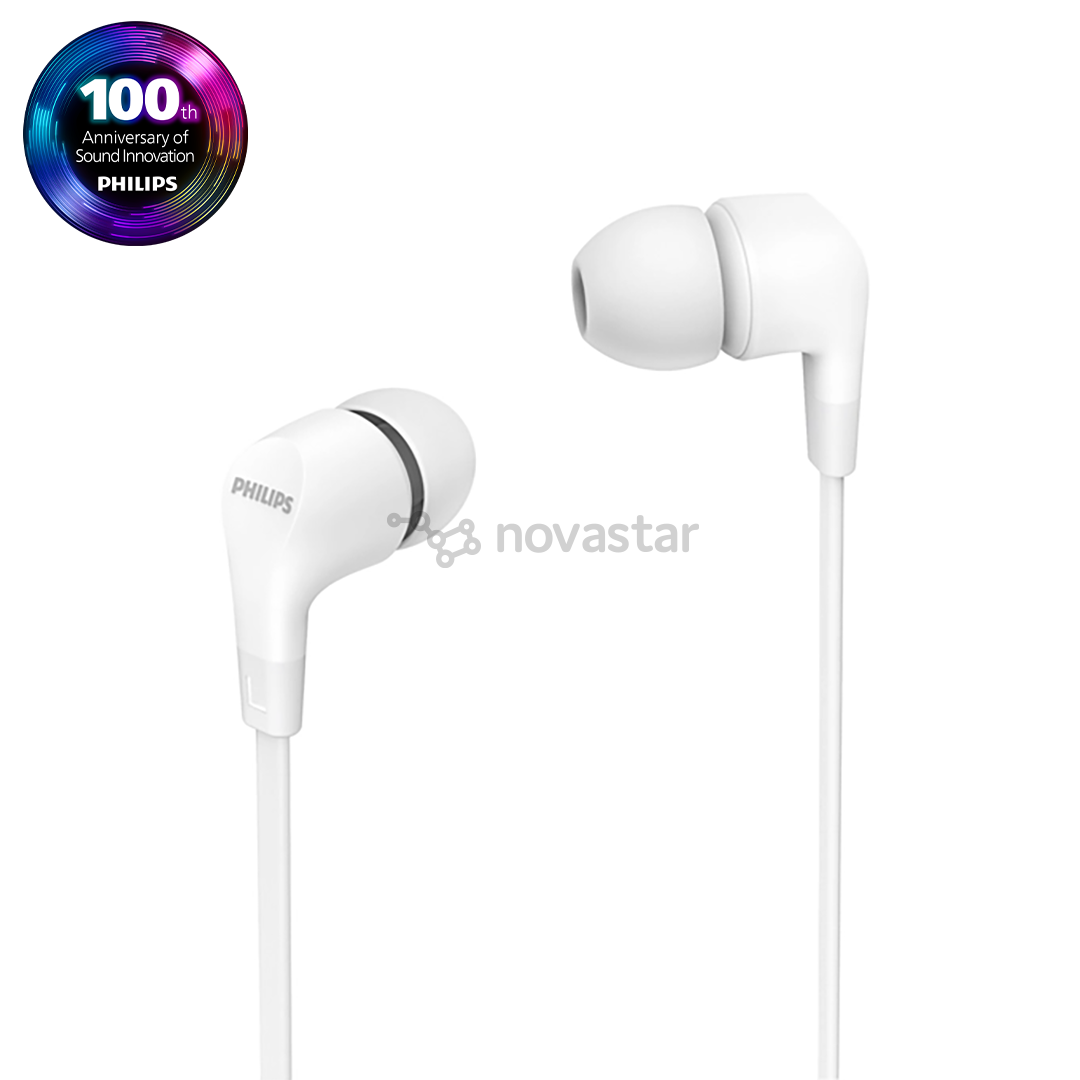 Philips TAE1105WT, 3,5 мм, белый - Проводные внутриканальные наушники