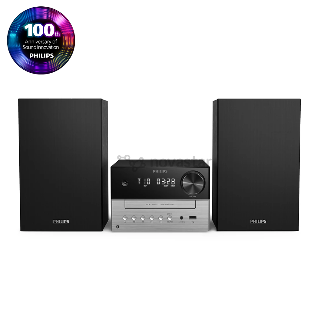 Philips TAM3205, 2.0, черный/серебристый - Музыкальный центр