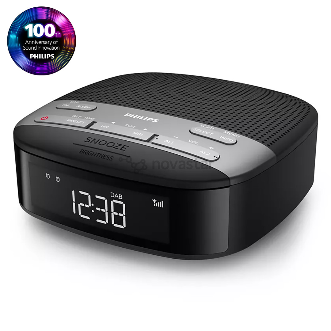 Philips TAR3505, FM, DAB+, black - Clock Radio
