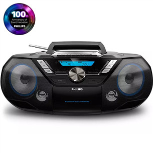Philips AZB798T, FM, DAB+, Bluetooth, USB, CD, кассеты, черный - Магнитола AZB798T/12