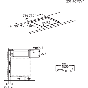 Electrolux 900 XT SensePro, width 80 cm, black - Built-in induction ExtractorHob