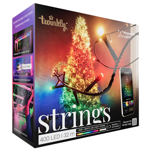 Twinkly Special Edition 400 RGB+W LED String (Gen II), IP44, 32 м, черный - Умная гирлянда