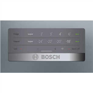 Bosch, Series 4, NoFrost, 279 L, aukštis 203 cm, nerūdijantis plienas - Šaldytuvas