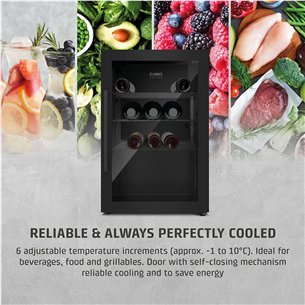 Caso BBQ Cooler S-R, 63 л, высота 68 см, черный - Холодильный шкаф
