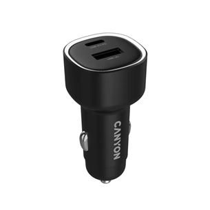 Canyon OnDrive 48, USB-A, USB-C, 48 W, juodas - Automobilinis įkroviklis