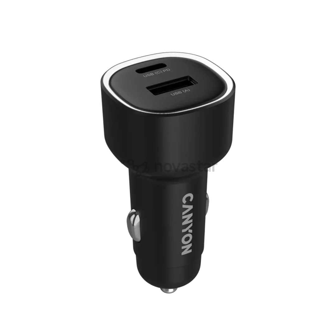 Canyon OnDrive 48, USB-A, USB-C, 48 W, juodas - Automobilinis įkroviklis