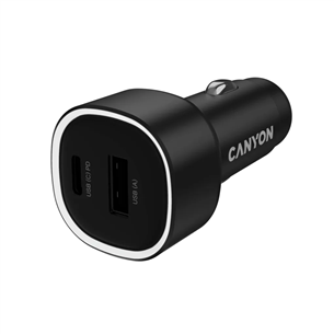 Canyon OnDrive 85, USB-A, USB-C, 83 W, juodas - Automobilinis įkroviklis CNE-CCABR8AC