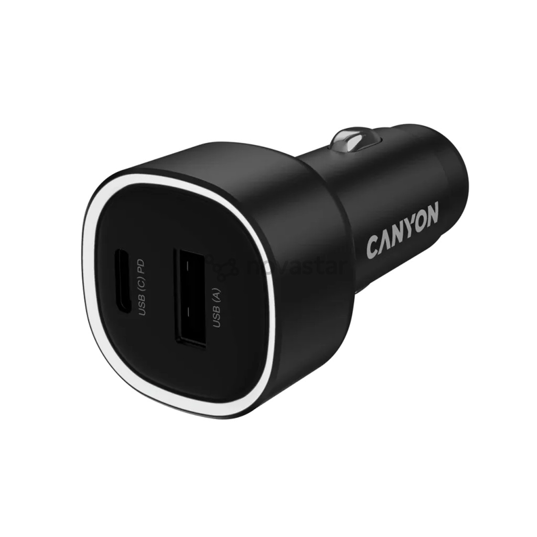 Canyon OnDrive 85, USB-A, USB-C, 83 W, juodas - Automobilinis įkroviklis