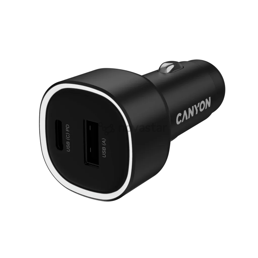 Canyon OnDrive 85, USB-A, USB-C, 83 W, juodas - Automobilinis įkroviklis