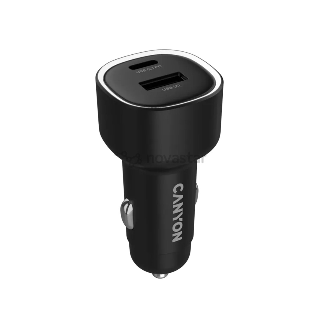 Canyon OnDrive 85, USB-A, USB-C, 83 W, juodas - Automobilinis įkroviklis