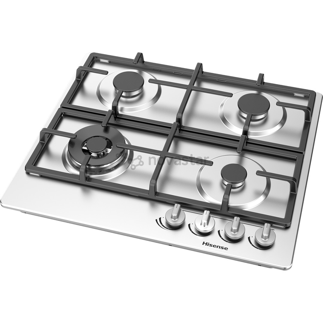 Hisense, plotis 60 cm, nerūdijančio plieno - Įmontuojama dujinė kaitlentė