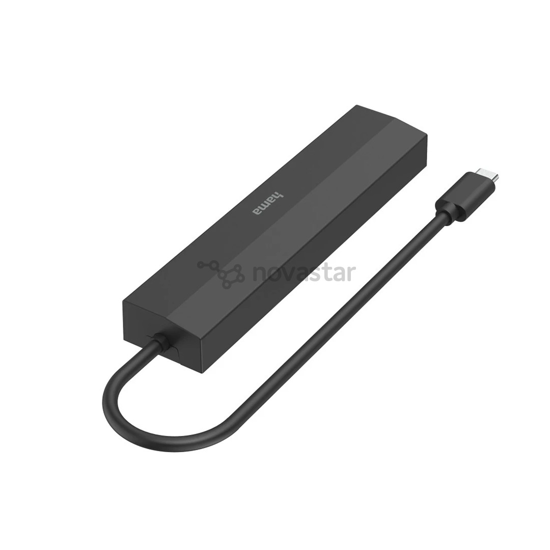 Hama USB-C Hub, 3x USB-A 3.2 Gen 1, USB-C, HDMI, LAN, juodas - USB šakotuvas