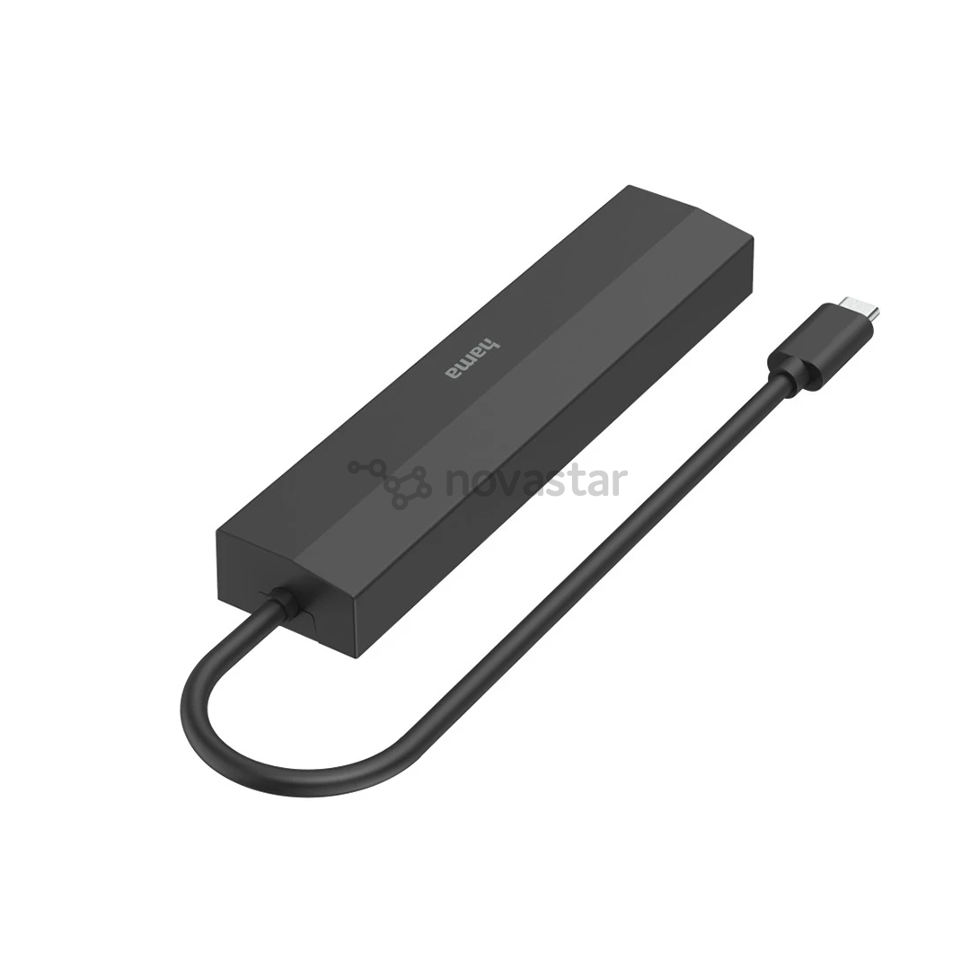 Hama USB-C Hub, 3x USB-A 3.2 Gen 1, USB-C, HDMI, LAN, juodas - USB šakotuvas