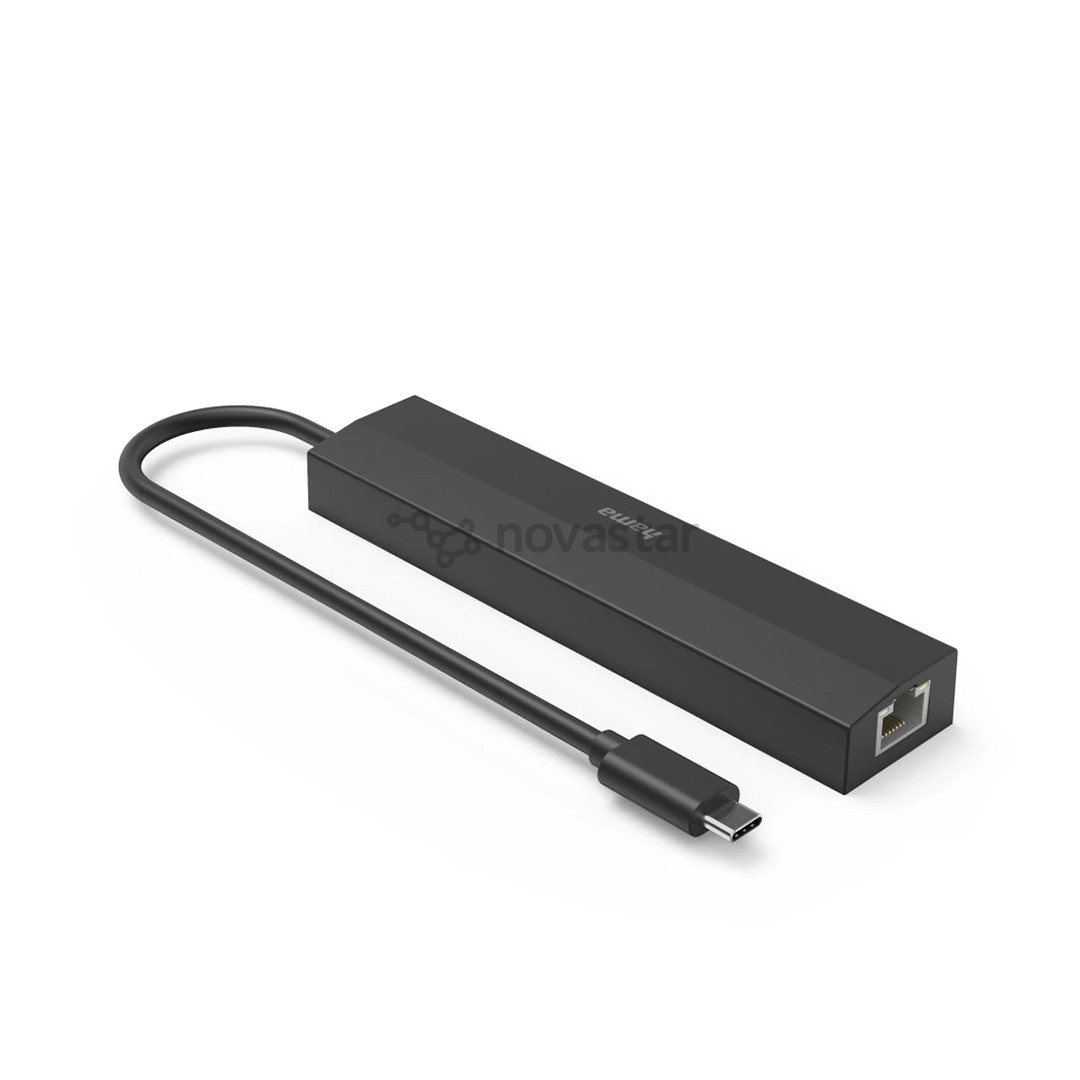Hama USB-C Hub, 3x USB-A 3.2 Gen 1, USB-C, HDMI, LAN, juodas - USB šakotuvas