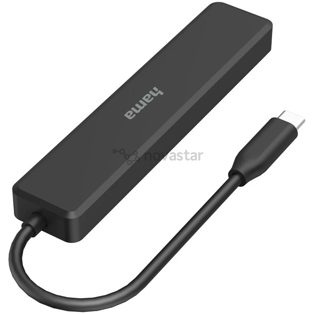 Hama USB-C Hub, 3x USB-A, USB-C, HDMI, juodas - USB šakotuvas