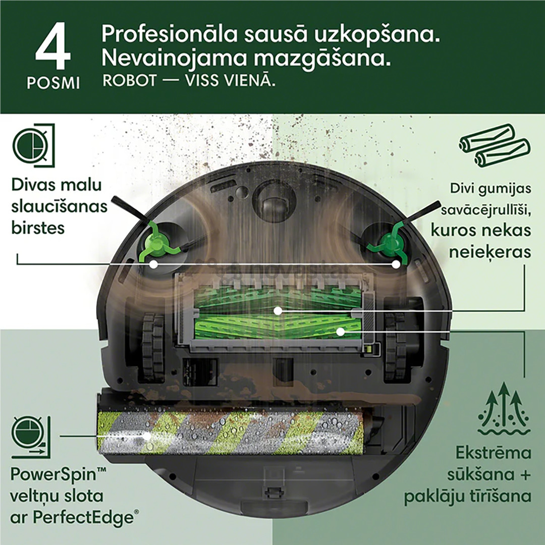 iRobot Roomba® Max 705 Combo, Wet & Dry, juodas - Dulkių siurblys robotas