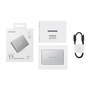 Samsung Portable SSD T7 Resurrected, 2 TB, USB 3.2 Gen 2, silver - External SSD