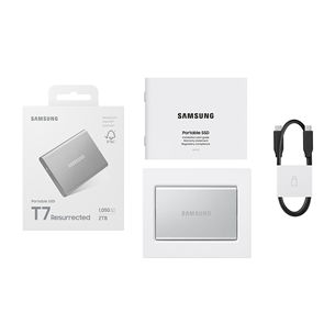 Samsung Portable SSD T7 Resurrected, 2 TB, USB 3.2 Gen 2, silver - External SSD