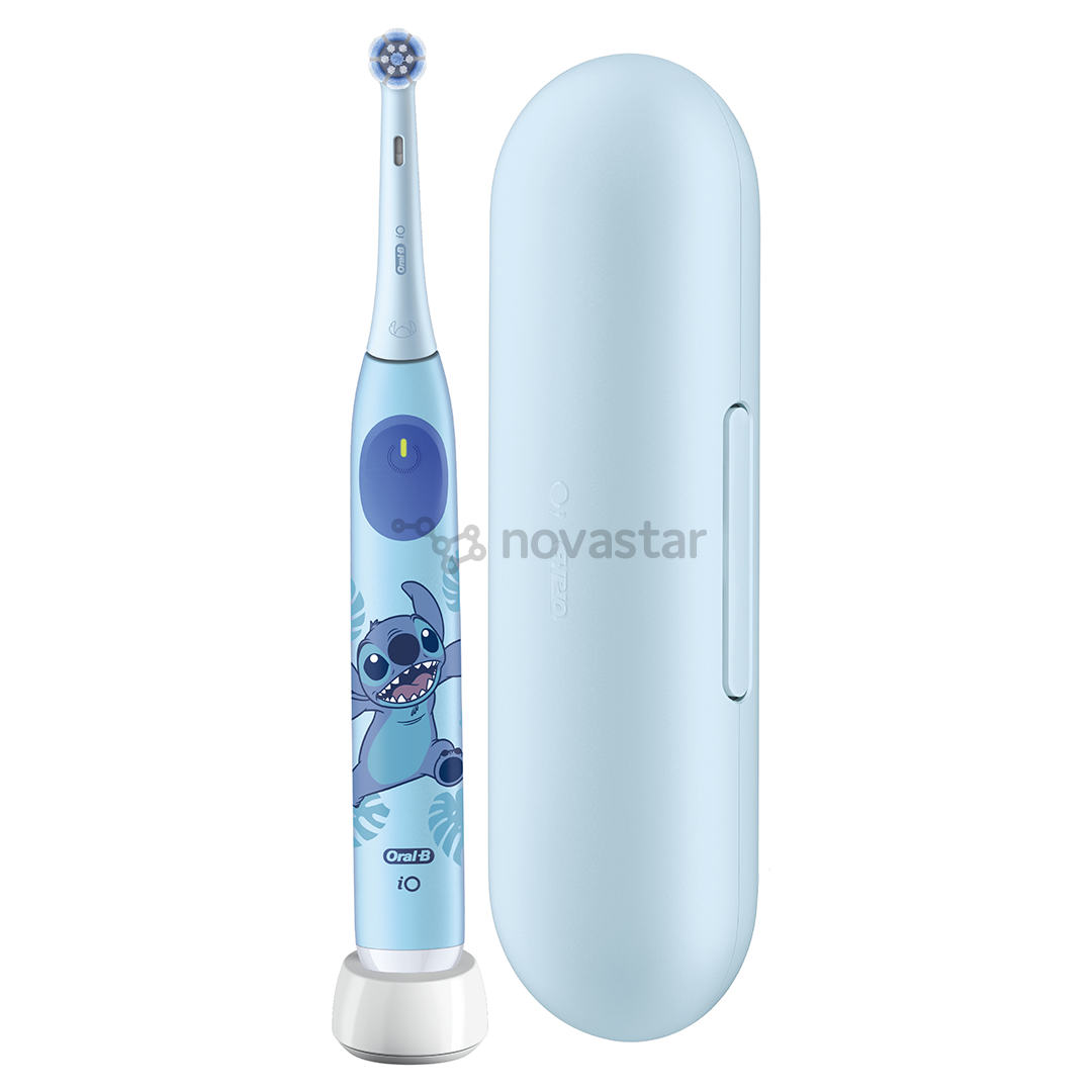 Braun Oral-B iO Kids, Disney, Stitch, голубой - Электрическая зубная щетка + футляр