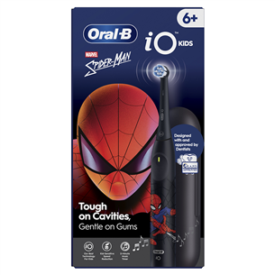 Braun Oral-B iO Kids, Marvel Spiderman, черный - Электрическая зубная щетка + футляр