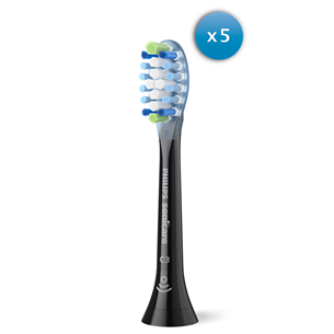 Philips Sonicare Premium Plaque Defence, 5 vnt., juodi - Dantų šepetėlių antgaliai HX9045/88