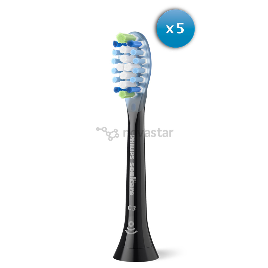 Philips Sonicare Premium Plaque Defence, 5 vnt., juodi - Dantų šepetėlių antgaliai