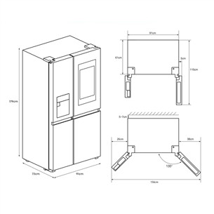 Hisense, NoFrost, 614 L, aukštis 179 cm, juodas - SBS Šaldytuvas