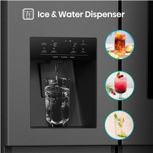 Hisense, NoFrost, 614 L, aukštis 179 cm, juodas - SBS Šaldytuvas