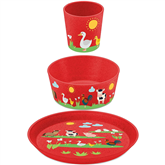 Koziol Connect Farm, 3 pcs, red - Children's tableware set