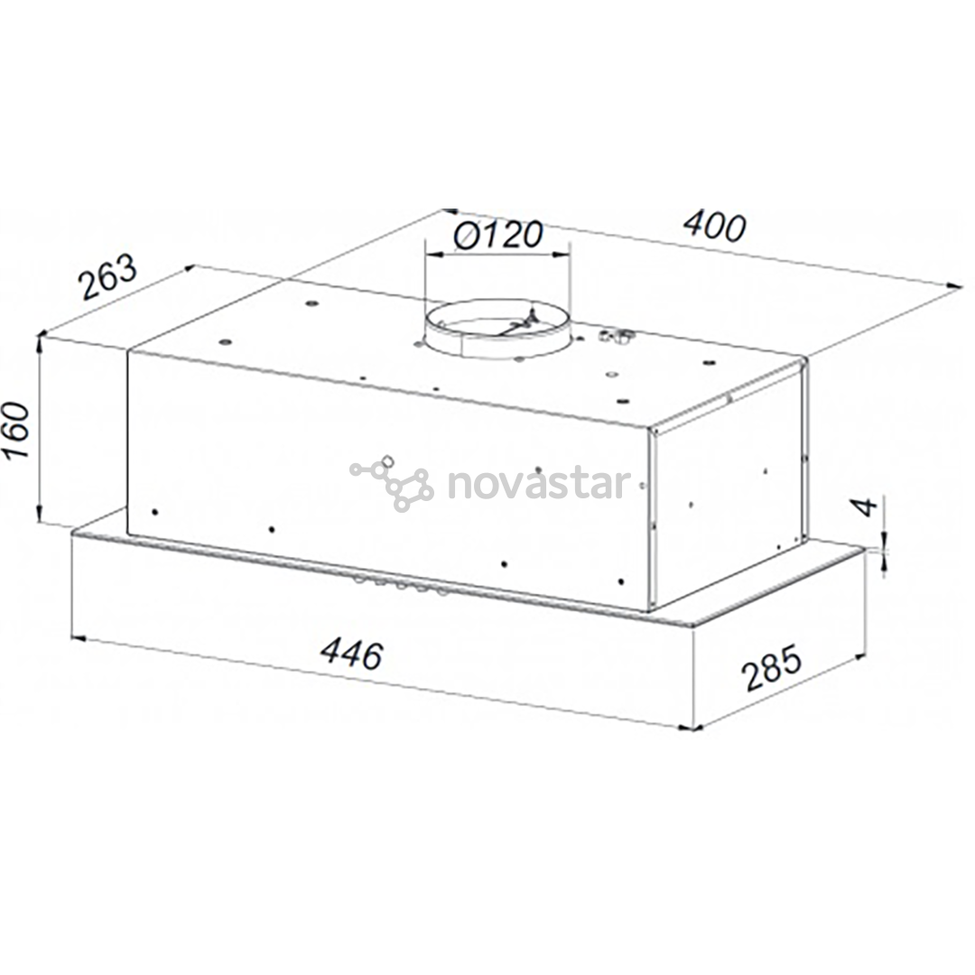 Schlosser, 305 m³/h, width 45 cm, white - Built-in cooker hood