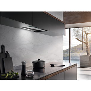 Miele, 600 m³/val., plotis 56,1 cm, skaidrus stiklas - Įmontuojamas gartraukis