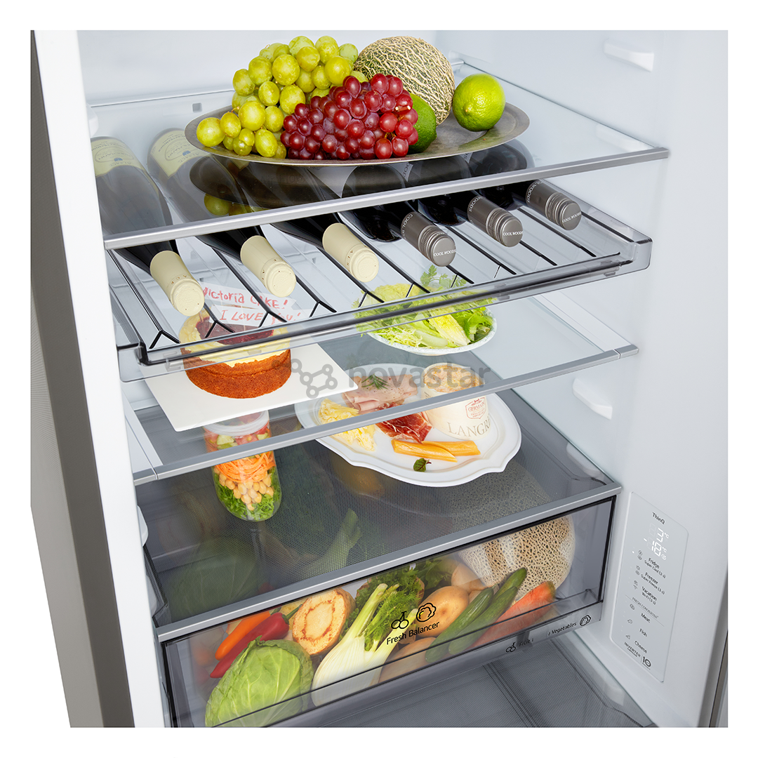 LG, NoFrost, 333 L, aukštis 186 cm, sidabro spalvos - Šaldytuvas