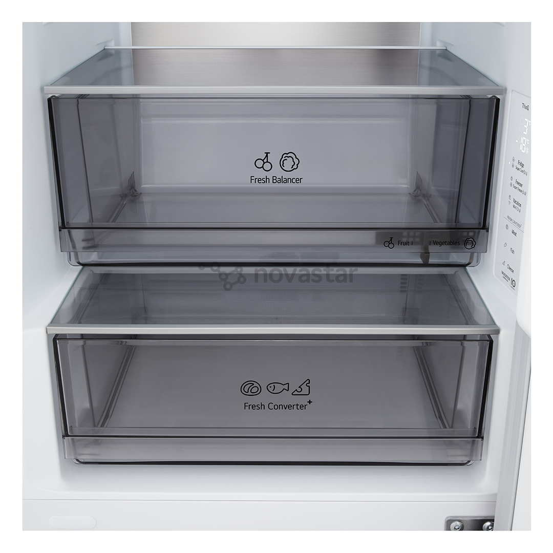 LG, NoFrost, 333 L, aukštis 186 cm, sidabro spalvos - Šaldytuvas