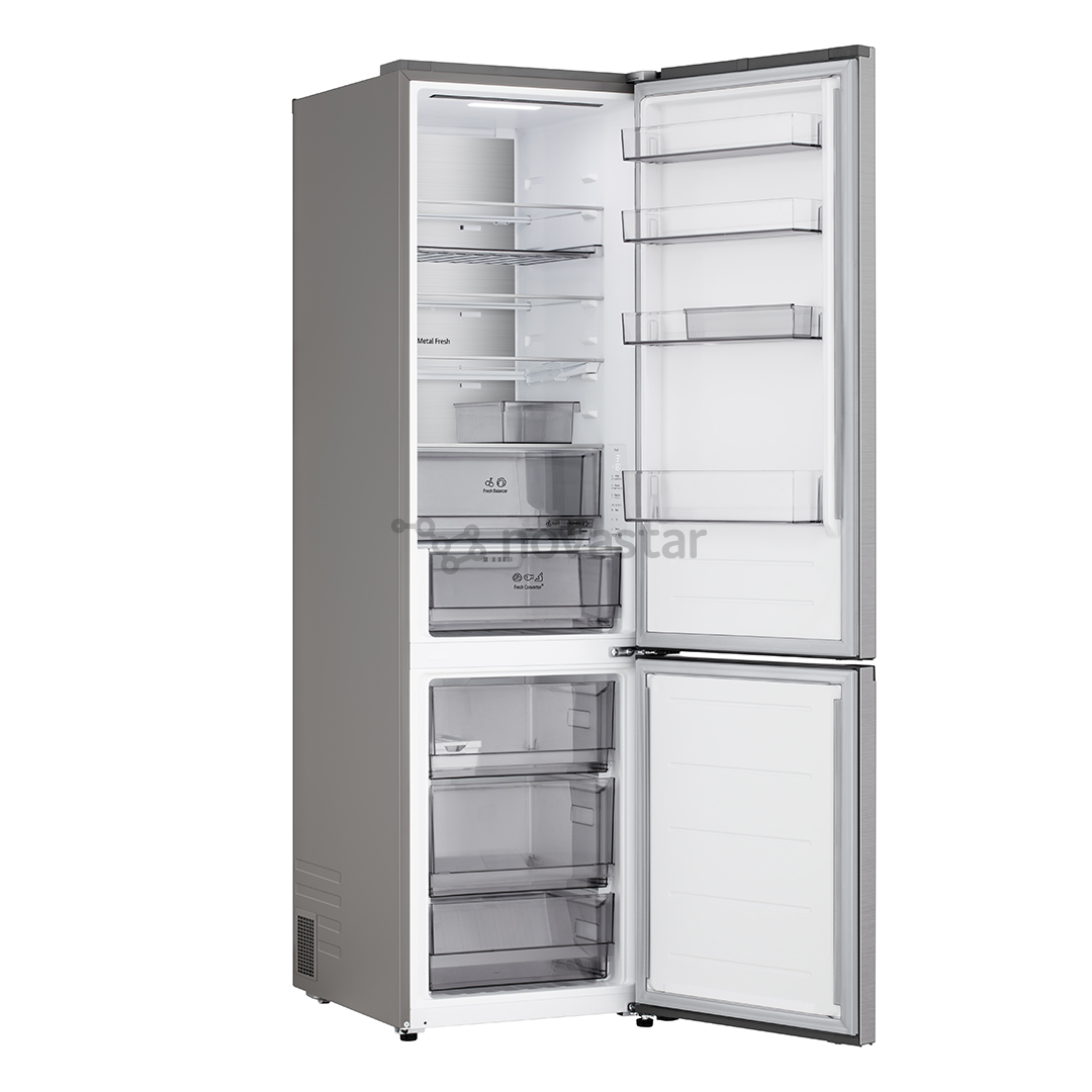 LG, NoFrost, 375 L, aukštis 203 cm, sidabro spalvos - Šaldytuvas